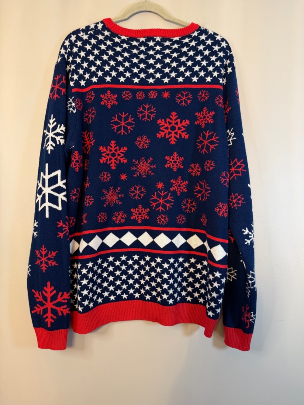 Barstool Navy Red White Crewneck Holiday Sweater for Men - Picture 5 of 5
